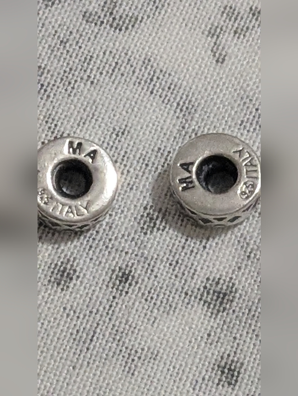 Two Michael Anthony Sterling Silver Italy Stopper Bead Charms